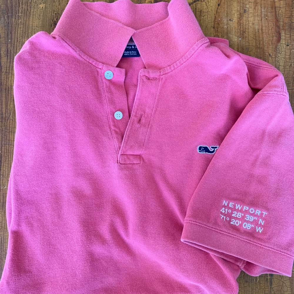Vineyard Vines Polo Pink w/ Newport Embroidery! M